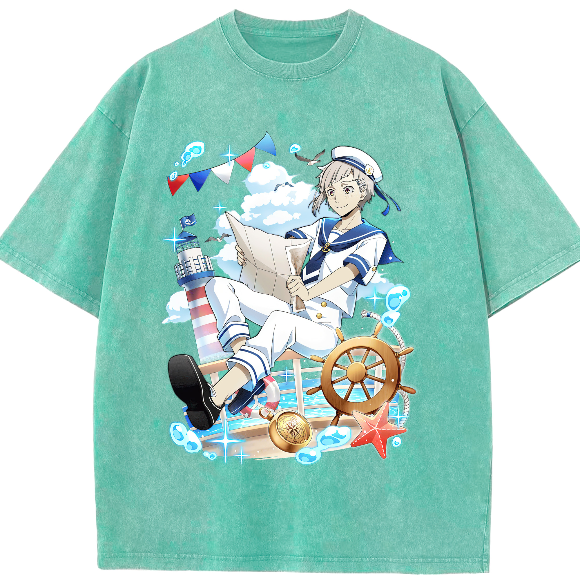 （画像用） 文豪ストレイドッグス Bungo Stray Dogs 綿100% ヴィンテージ風 半袖Tシャツ（フロントプリント）